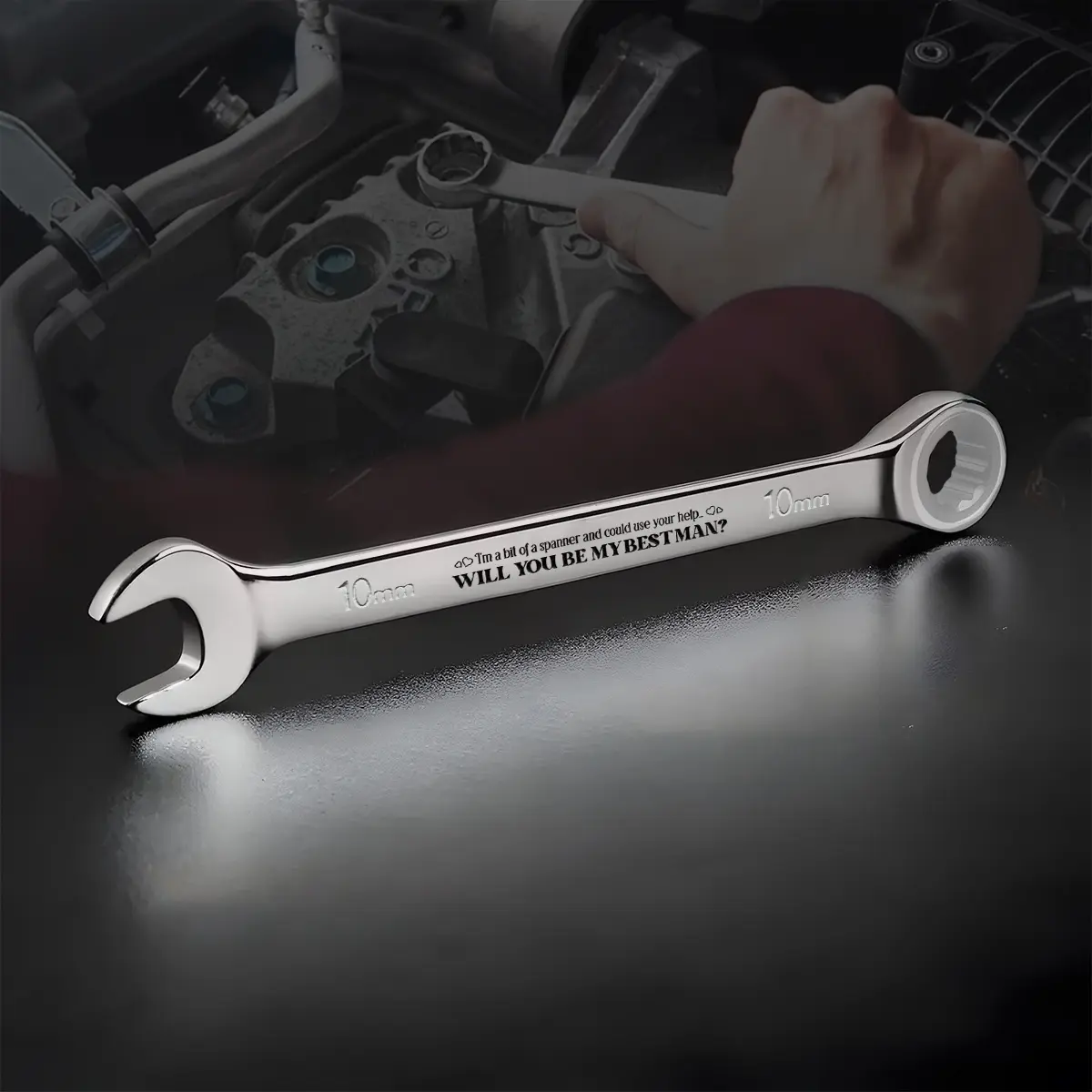 1pc Dual-Use Spanner Wrench, capable of tightening/loosening nuts with a 10mm diameter, 14cm in length, an auto and bicycle repair tool, ideal for gifting to husbands and fathers on Christmas, Father's Day, birthdays and Thanksgiving