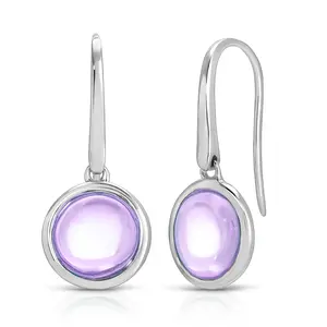 Color Candy Collection Earrings 5.54 ctw with 2 Round Shape Amethysts.