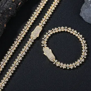 Hip Hop Rap Necklace Snowflake Chain Street Style Diamond Necklace Fashion Trend Domineering Jewelry