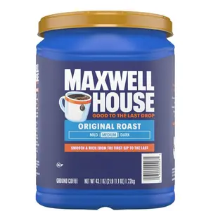 Maxwell’ House Original Roast Medium Ground Coffee 43.1 oz - Smooth & Rich from First Sip to Last Drop - Bean, Beverage Flavor Taffy ground coffee