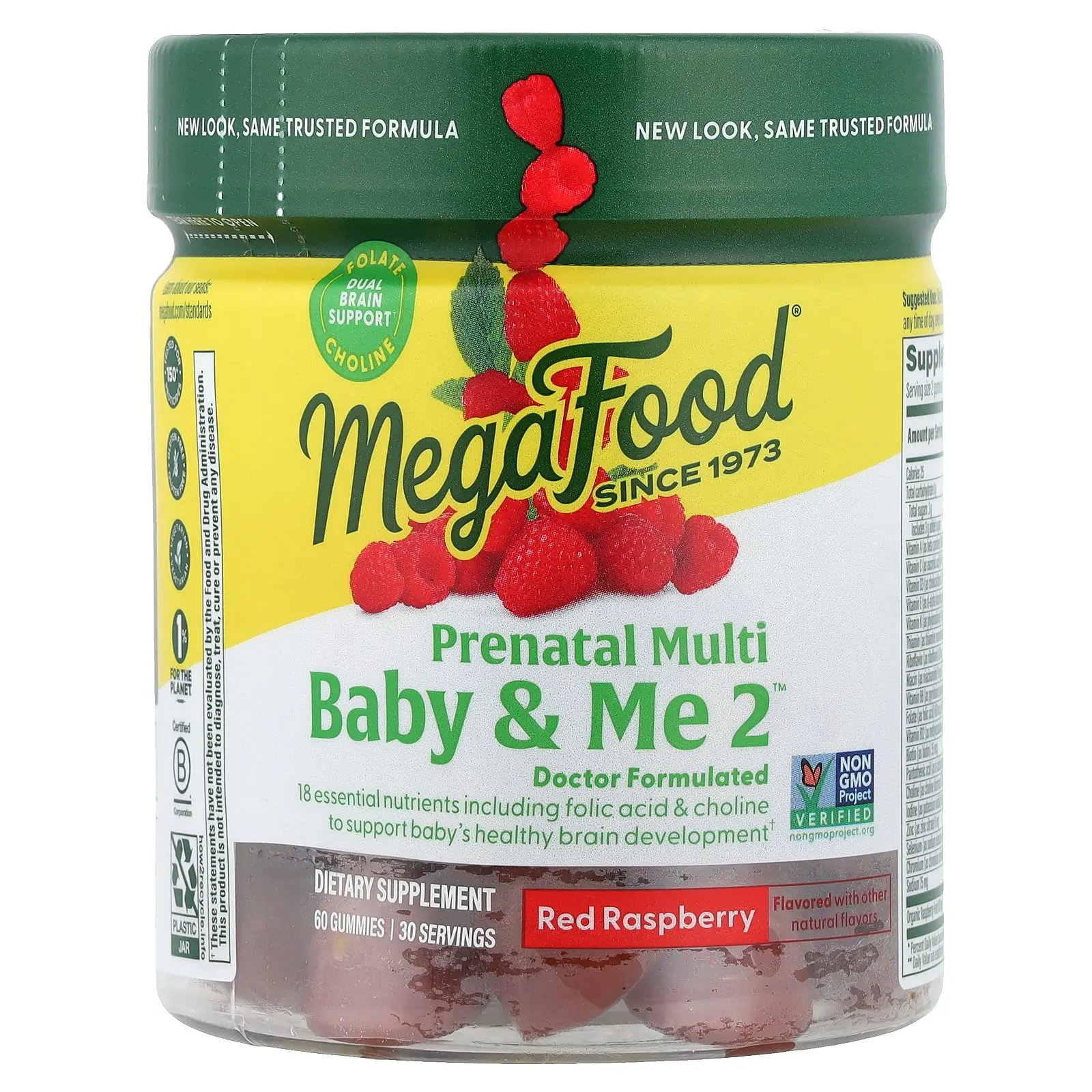MegaFood Baby & Me 2, Prenatal Multi, Red Raspberry, 60 Gummies | HSA/FSA Eligible