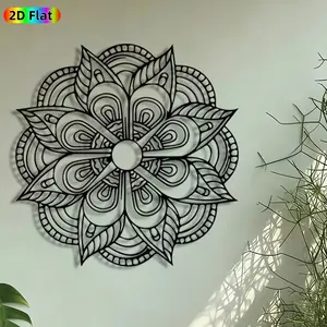 1pc Mandala Flower Metal Wall Art, Intricate Mandala Statue Mural, Artistic Metalwork, Intricate Craftsmanship, Perfect for Diwali, Housewarming Decor, Perfect for Living Room Yoga Studio Patio Wall Decor, Ideal Gift for Mandala Art Enthusiasts.
