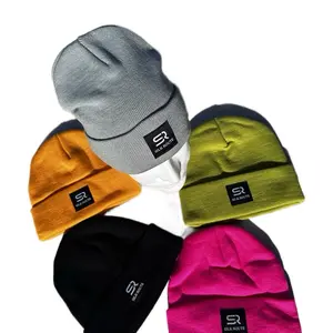 Silk Route Winter Knit Beanie - Cuffed Skull Cap, 100% Acrylic Rib, SR Logo, Available in Various Colors