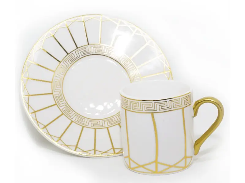 Elegant Coffee Cup and Plate Set - 6 Cups and Plates - Drinkware