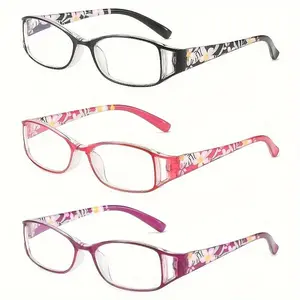 Fashionable Floral Pattern Reading Glasses, Anti Blue Light Computer Reading Glasses for Women & Men, Fashion Eyewear Accessories for Daily Wear, Trending Eyeglasses, Lightweight Durable Glasses, High Quality Eyewear
