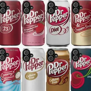 Dr Pepper Can Phone Cases, Dr Pepper Strawberries and Cream, Coconut, Diet, Soda, Cherry