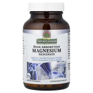 Nature's Answer Magnesium Glycinate, High Absorption, 90 Vegetarian Capsules (120 mg per Capsule)