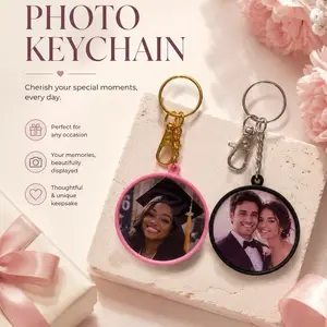 Custom 3D Printed Photo Keychain – Personalized Picture Keepsake