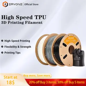 ERYONE TPU Filament , High Speed 95A TPU Filament Flexible Soft 3D Printer Filament 1kg Spool(2.2 lbs), Fast Printing 30-300mm/s 1.75mm +/-0.03mm