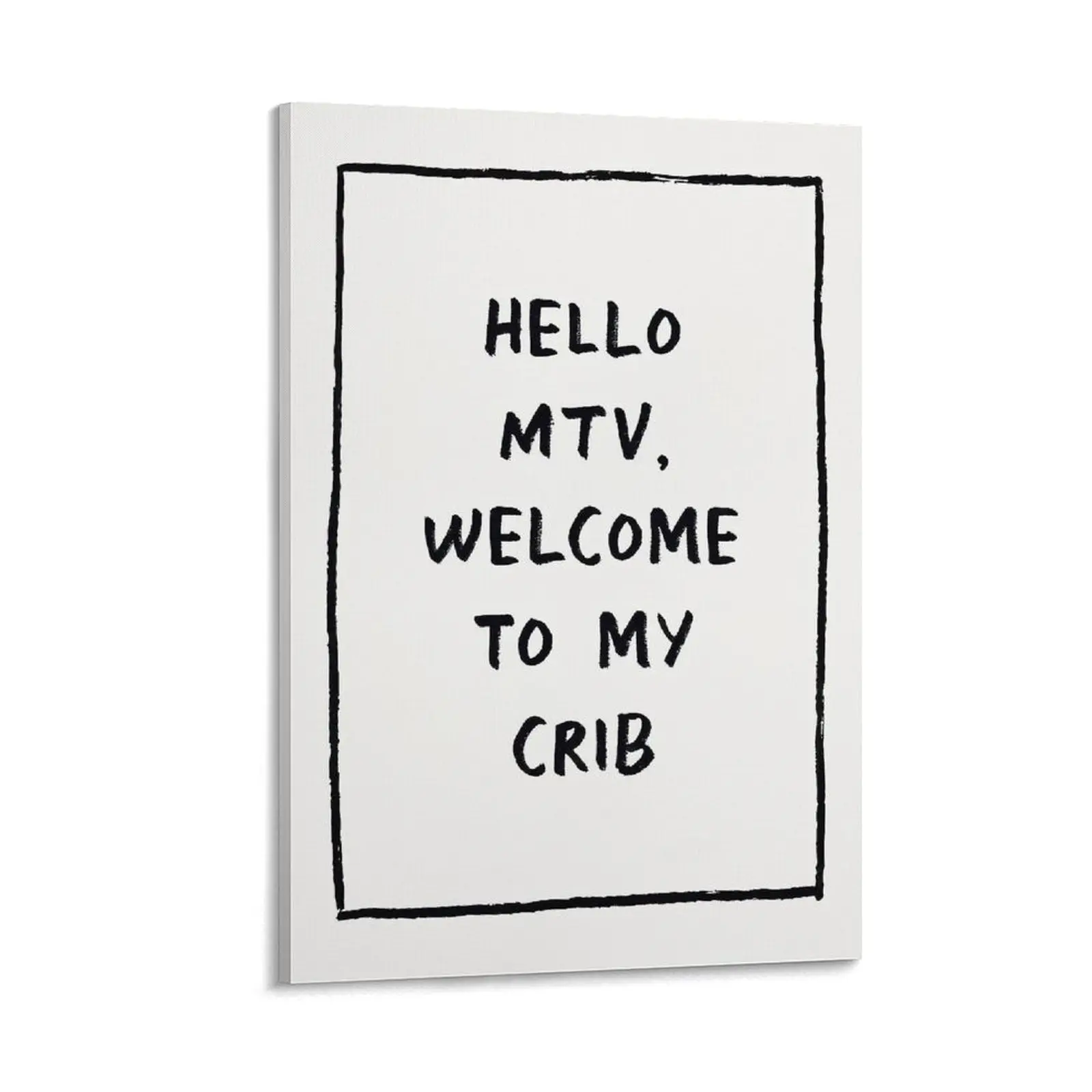 Trendy Wall Art Welcome Poster, Hello MTV, Welcome to My Crib Art Print, Eclectic Home Decor, Funky Gallery Wall Prints for Bedroom, Living Room Aesthetic. Poster Canvas Wall Art For Bedroom Decor Bar Office Room Decor Gift