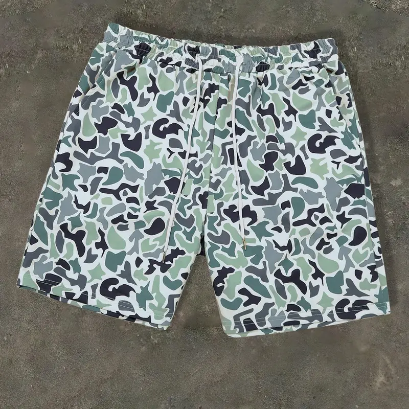 Unisex Camo Print Shorts, Regular Fit Casual Streetwear Shorts for Summer, Fashion Men's Bottoms for Daily Wear, Street Style Shorts, Camouflage