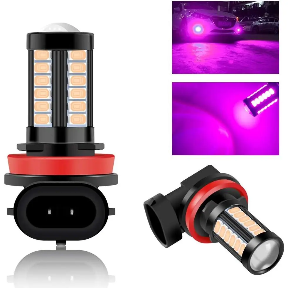 Car Fog Light Bulbs Super Bright 6000K Pink for Daytime Running Lights