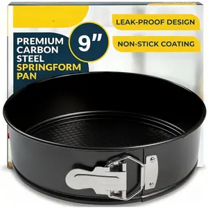Cheesecake Pan 9 Inch Carbon Steel With Removable Bottom - Leakproof Design, Nonstick Coating Springform Pan - Durable Cake Mold With Secure Latch, Even Heat Cheese Cake Pans For Baking