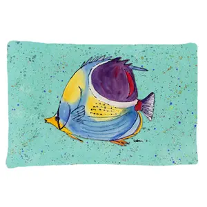 Carolines Treasures  20.5 x 30 in. Tropical Fish on Teal Moisture Wicking Fabric Standard Pillow Case