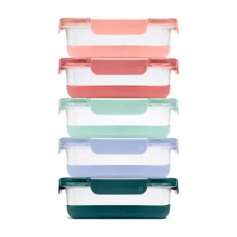 Ello Duraglass Refresh™ Meal Prep Containers, Set of 5