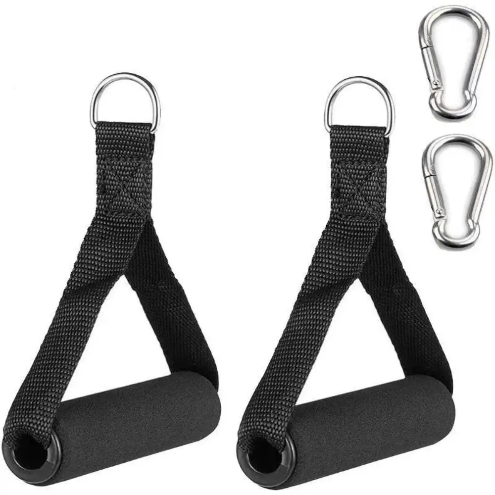 Gym exercise handles, replacement handles for cable machine pulleys, resistance bands and strength trainers, pull-down exercise accessories, home gym accessories