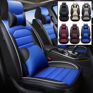 Leather Car Seat Covers Full Set, 5 Seats with Airbag Compatible, Breathable,40/60 Spilt Bench Cover,For Nissan /Honda /Civic /CRV /Hrv /Kia /Sorento /Toyota /Corolla /4Runner /Camry /Hyundai /Mazda