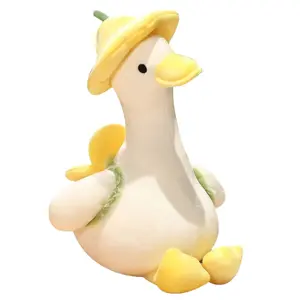 Cute little duck doll flower duck plush toy big white goose doll super soft sleeping throw pillow birthday gift