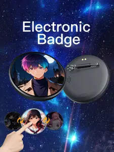 Electronic Badge Brooch for Role Play, Anime Merchandise, Smart Photo Album Pin, Unisex Wearable Gift for All Seasons