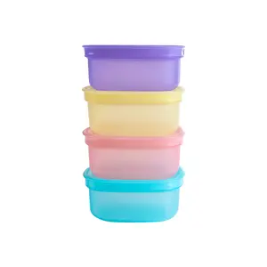 ANJUKE Reusable Plastic Airtight Food Storage Containers with Lids, Keeps Fruit, Vegetables Fresh Longer, Perfect for in the Fridge Travel On-The-Go or Lunch | 4 Piece Set