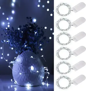 Cool White Fairy Lights  Operated String Lights 6 Pack Mini Lights, 20 LED 7ft Twinkle Firefly Starry Lights for DIY Craft Mason Jar Bedroom Wedding Party Table Christmas Decoration