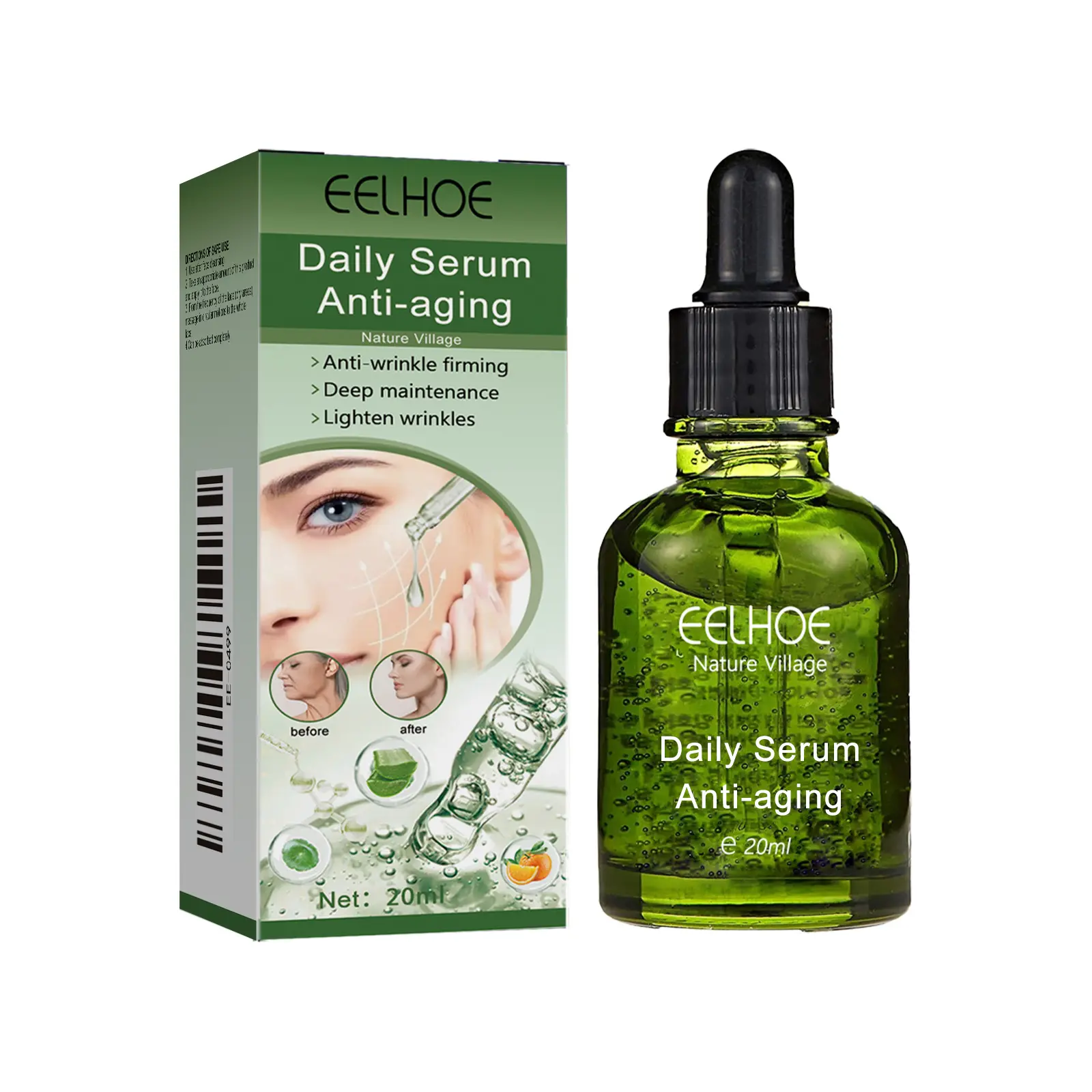 EELHOE Deep Anti-Wrinkle Serum, Facial Firming Reduces Fine Lines And Wrinkles, Shrinks Pores And Improves Skin