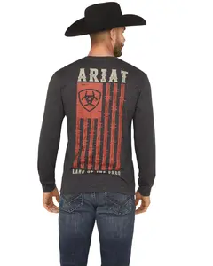 Ariat Men's Barbed Flag Logo Long Sleeve Graphic T-Shirt - 10073225