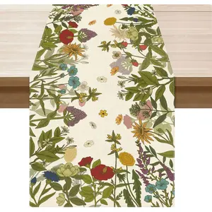Daisy Grass  Spring Table Runner Summer Table Decoration for Party  Kitchen Dining Holiday Decor 13x72 Inch