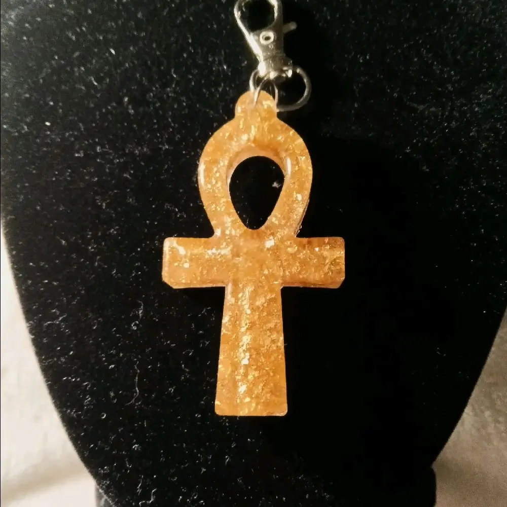 Gold foil Ankh Keychain