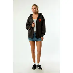 WILD COLLECTIVE Women's x MLB SF Giants Zip Up Hoodie