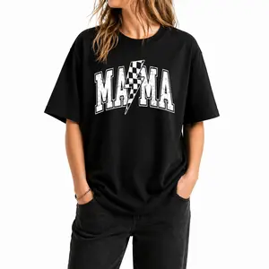 Women's Retro Checkered Short-Sleeve Knit T-Shirt - Elastic Fit, Smooth Seamless Solid Fabric Mom Top,summervibes