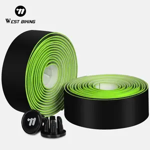 WEST BIKING Bicycle Handlebar Tape. Professional Colorful Bar End Plugs Anti-Slip Mountain Road Bike Rubber Grip Tape