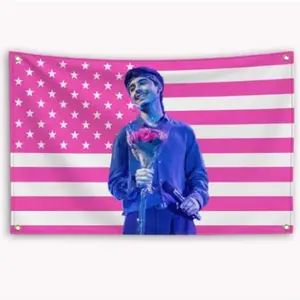 Singer Ivan C-Cornejo American Flag Banner Tapestry Flaga Custom Flags for Bedrooms Outdoor Decors Garage Decoration Barber Shop Peach skin suede