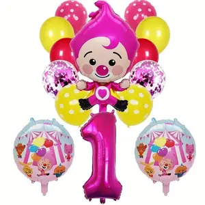 1set Cartoon Circus New Clown Foil Balloons 32inch Number Balloon Children Baby Shower Birthday Party Decorations Kids Gifts