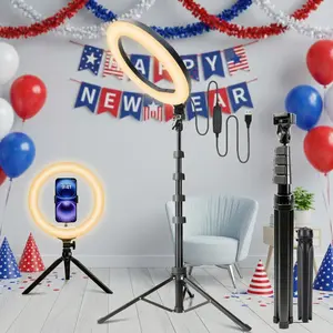 10-Inch Video Light Kit, Professional Ring Light Selfie Accessories with Tri-Color LED & Remote Control, 17-63" Height-Adjustable Tripod - Essential for Influencers, Content Creators, Remote Workers#new years#valentine's day