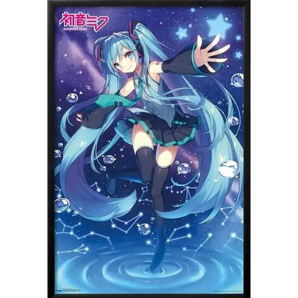 [Up to 65% Off][Free Shipping][No Frame] Artistic Hatsune Miku Stars Graphic Paper Wall Print, Multi-Size Music Decoration for Kid Room, All Ages Home Decor, Wardrobe