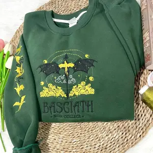 Basgiath War College Sweatshirt Embroidered ,Dragon Rider, Fourth Wing Hoodie, Violet Sorrengail,Xaden Riorson, Fly or Die,Riders Quadrant