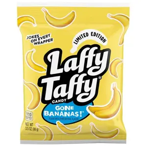 Taffy Mini Bar Bag, Banana, Chewy Taffy Candy, 3.5 oz