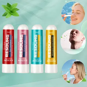 FLEXQW Nasal Spray Stick Portable Aromatherapy with 4 Pure Essential Oils for Sinus Congestion & Relaxation 2ml Each Ideal for Daily Use Remedies Healthcare