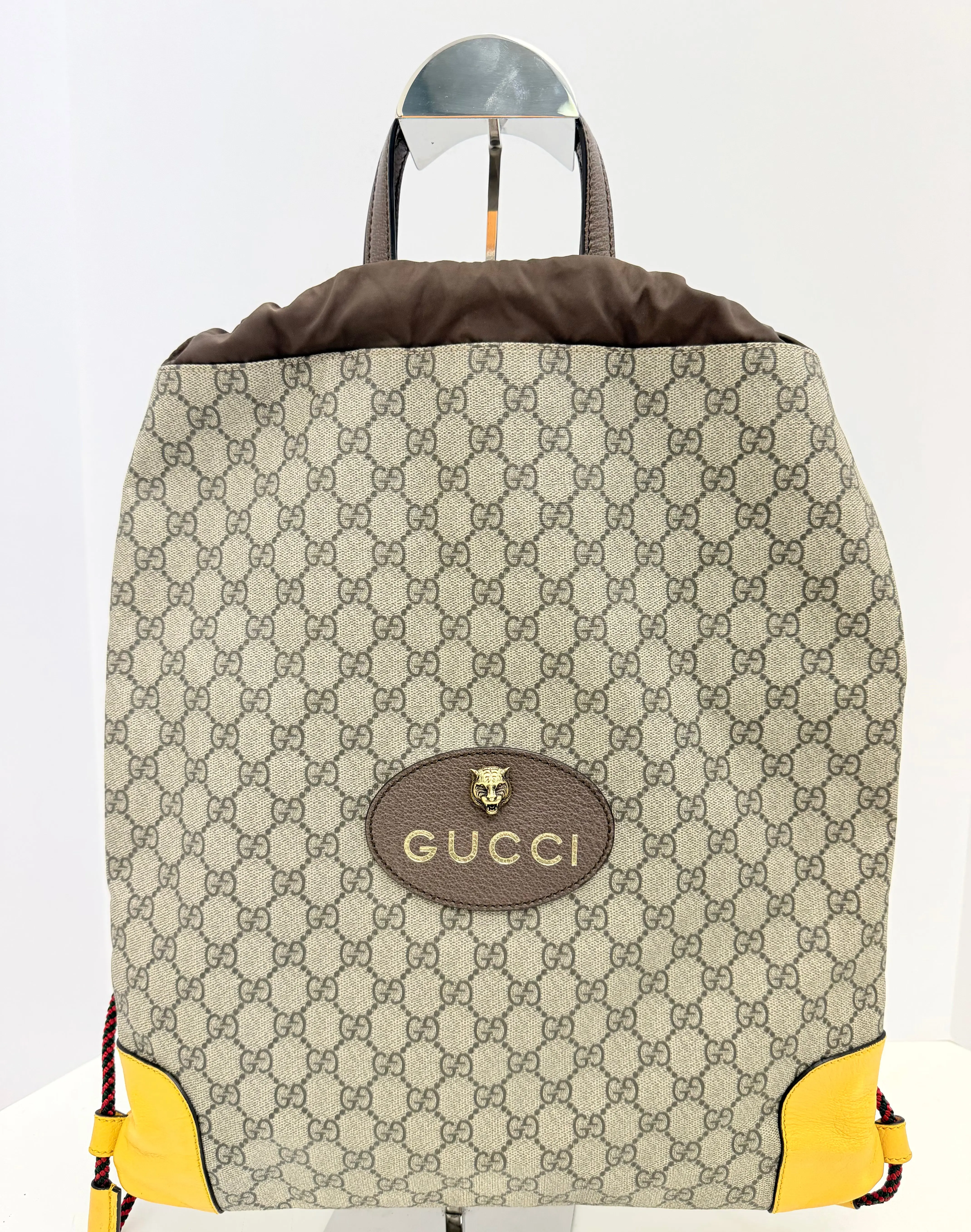 Pre-owned GUCCI Canvas Backpacks Neo Drawstring Backpack, Pre Loved Luggage & Bag Accessory