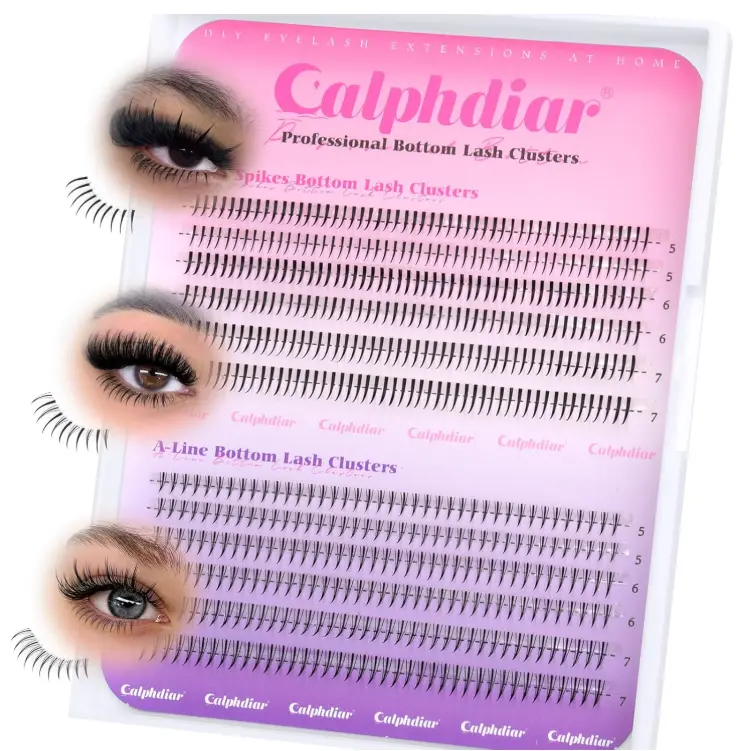 calphdiar Bottom Lashes Extension 552pcs Natural Lower Eyelash Clusters 5-7mm Bottom Lash Clusters 2 Styles Individual Lashes DIY Bottom Cluster Eyelash Extensions