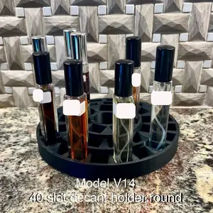 Model V14 Round Fragrance Decant Stand to display your 10 mL decant bottles Organiser Racks