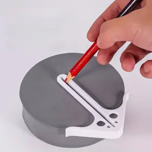 2pcs Precision Circle Center Finder - Heavy-Duty Plastic Center Locator, Portable & Circle Marking Tool Suitable for Woodworking, Construction, DIY, for centering, Drawing & Marking on Wood/Workpieces - Professional Line Scriber & Circle Tool