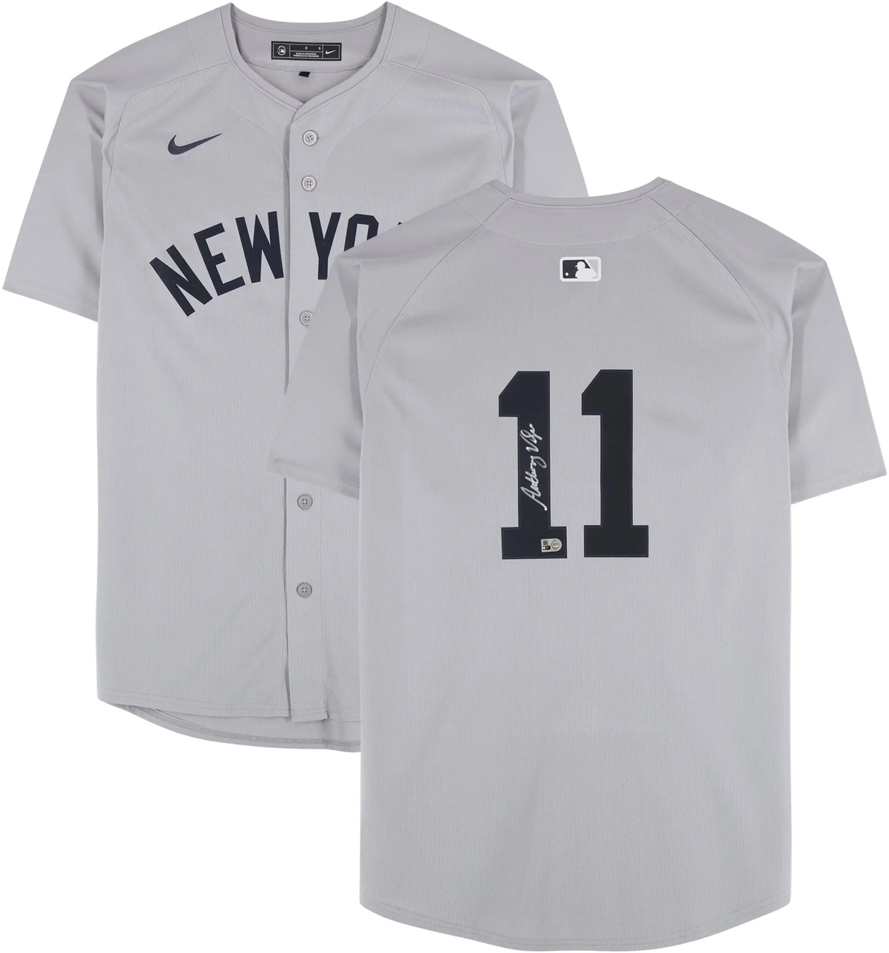 Anthony Volpe New York Yankees Autographed Gray Nike limited Jersey - Fanatics Authentic Certified