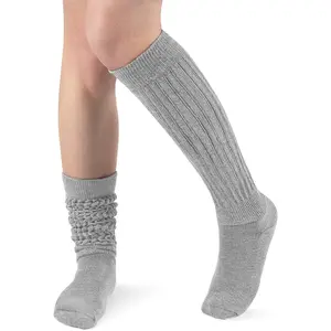 Slouch Socks Women Knit  High Boot Long Cotton Tube Scrunch Sock for Woman
