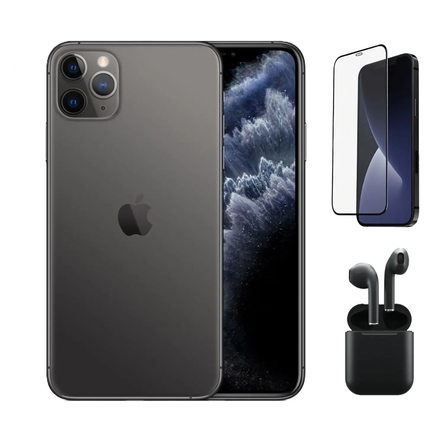 Refurbished Apple iPhone 11 Pro A2160 (Fully Unlocked) Good Condition Bundle with Wireless Earbuds, Tempered Glass Screen Protector and 1 Year Warranty