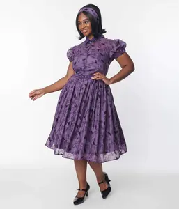 Corpse Bride x Unique Vintage Purple Butterfly Hollie Swing Dress