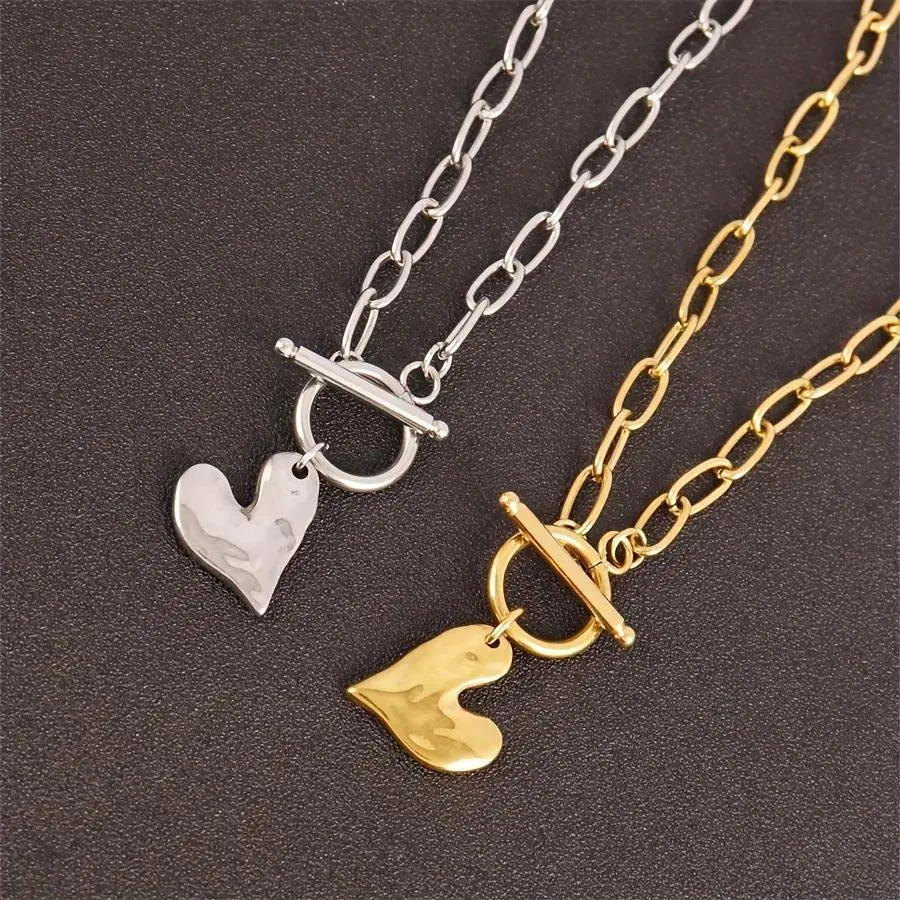 Love OT Buckle Pendant Necklace Collarbone Chain For Women