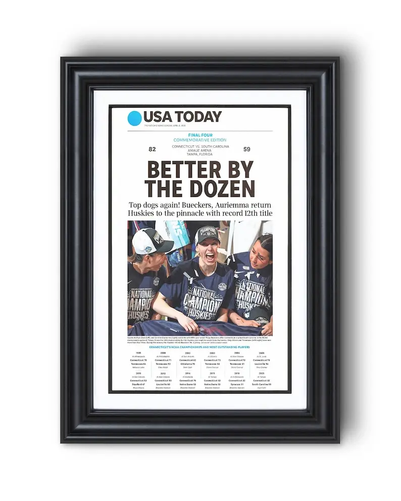 2025 Connecticut Basketball Women’s Champions “BETTER by THE DOZEN” POSTER PRINT UNFRAMED