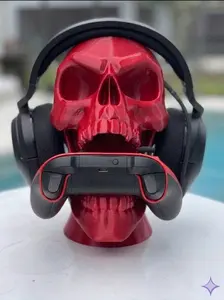Skull Headphone & Controller Stand – Gaming Setup Organizer by PL 3D